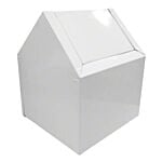 MENSTRUAL CARE SWING TOP FLOOR RECEPTACLE METAL WHITE W/