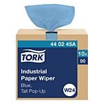 WIPER TORK HEAVY DUTY  INDUSTRIAL 90/POPUP BLUE 10/CS